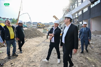 Ferid Gayibov, Gence şehir stadyumunun inşaat konusuna da dikkat çekti - FOTO